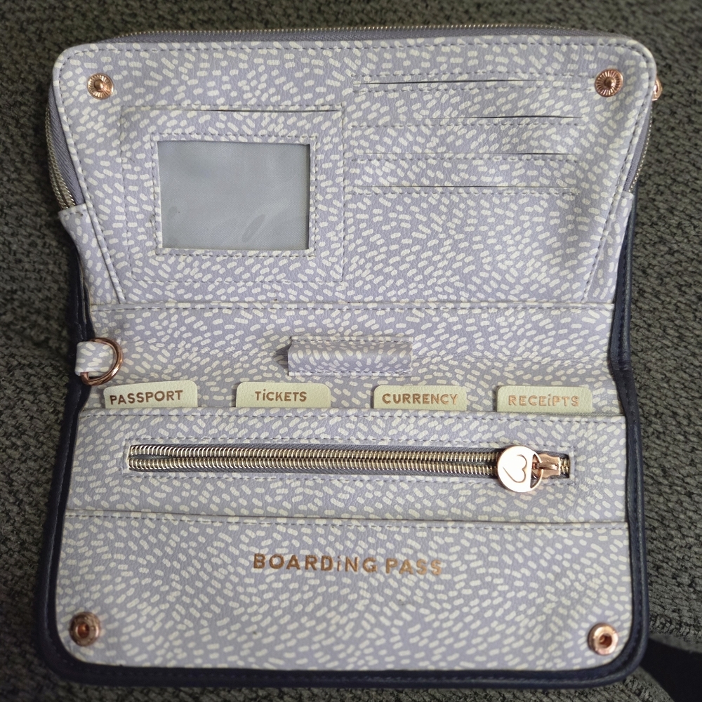 Travel Wallet with Gold Accents